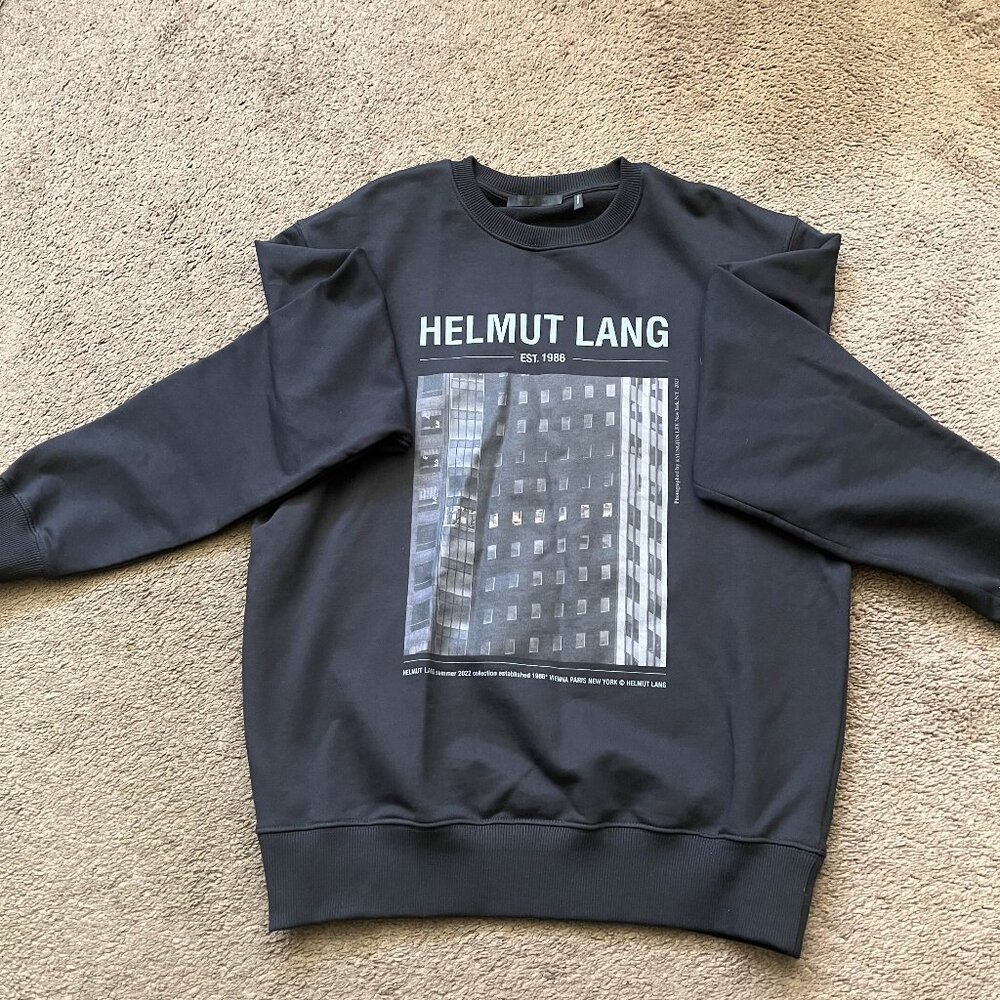 Helmut Lang Men's Black and Grey Sweatshirt